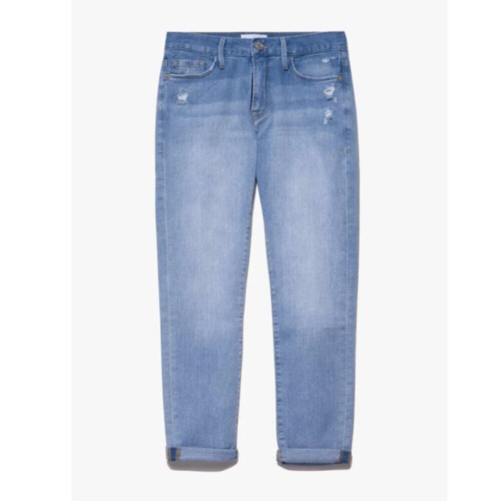 FRAME Le Garcon Mid-Rise Straight Jeans (Agecroft Destruct)
